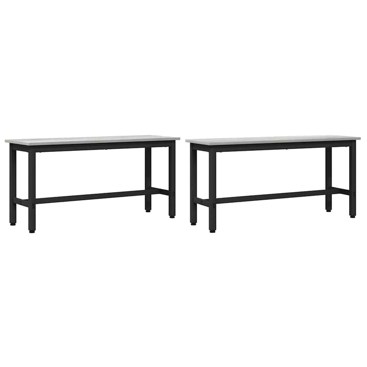 Spisebænk 2 pcs Grå Sonoma 100 x 32,5 x 48,5 cm