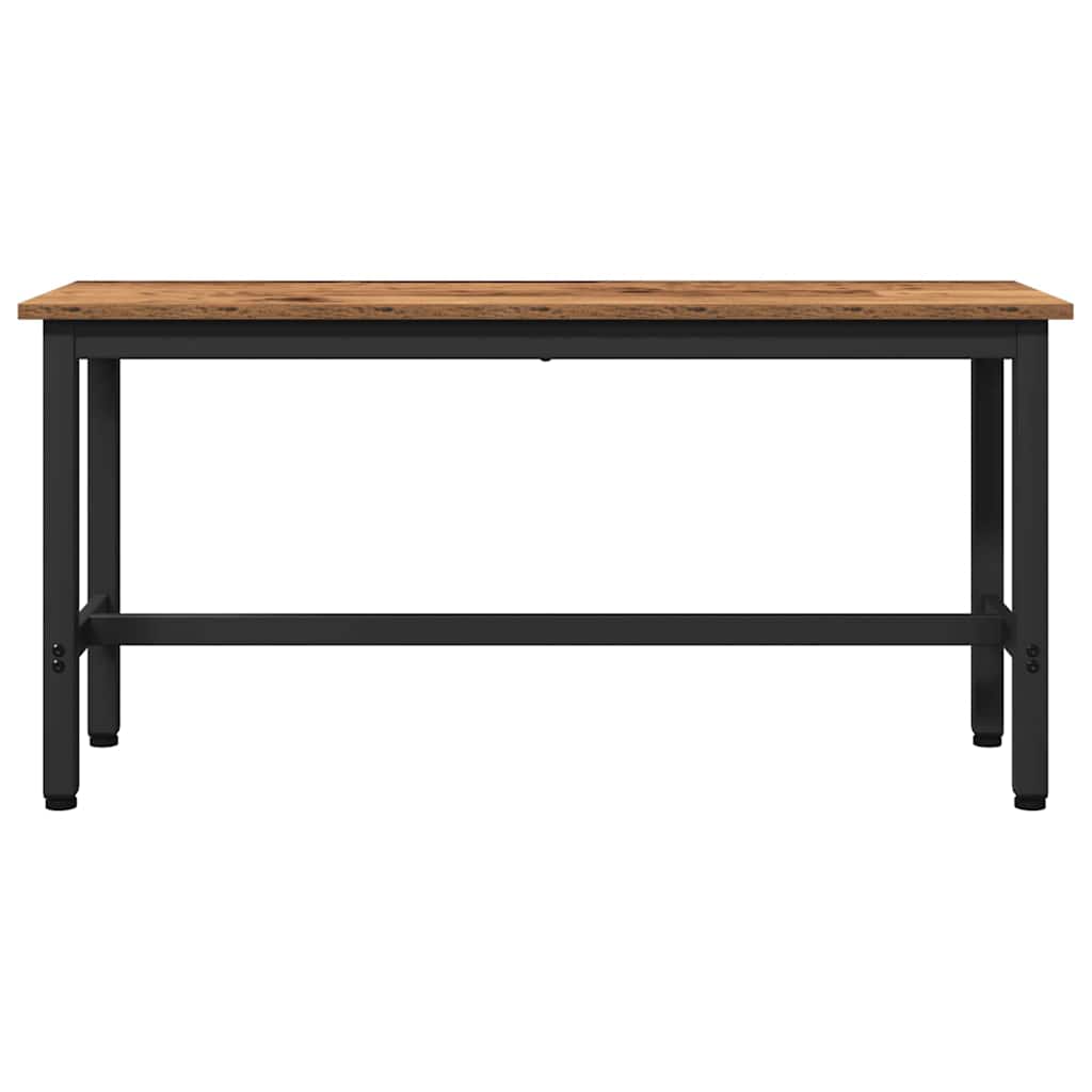 Spisebænk Gammelt træ 100 x 32,5 x 48,5 cm Ingeniørtræ og stål