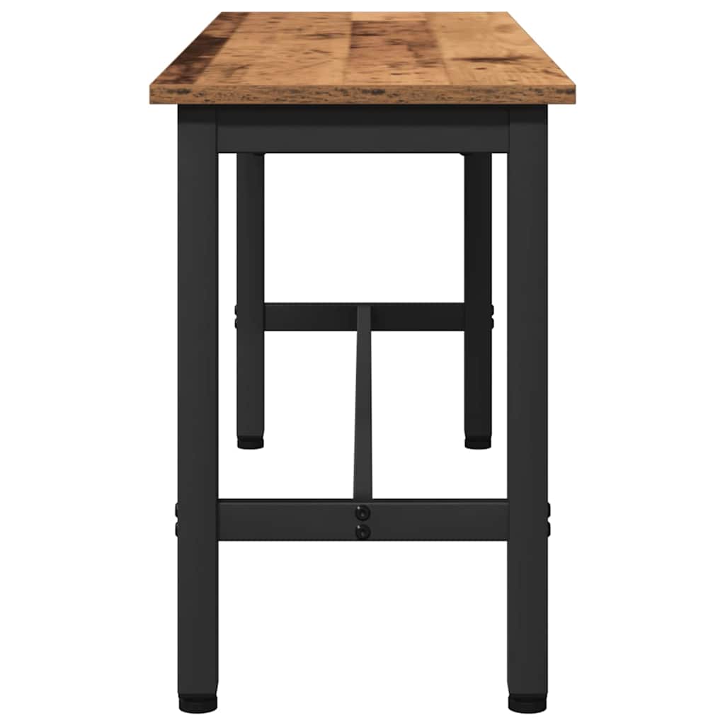 Spisebænk Gammelt træ 100 x 32,5 x 48,5 cm Ingeniørtræ og stål