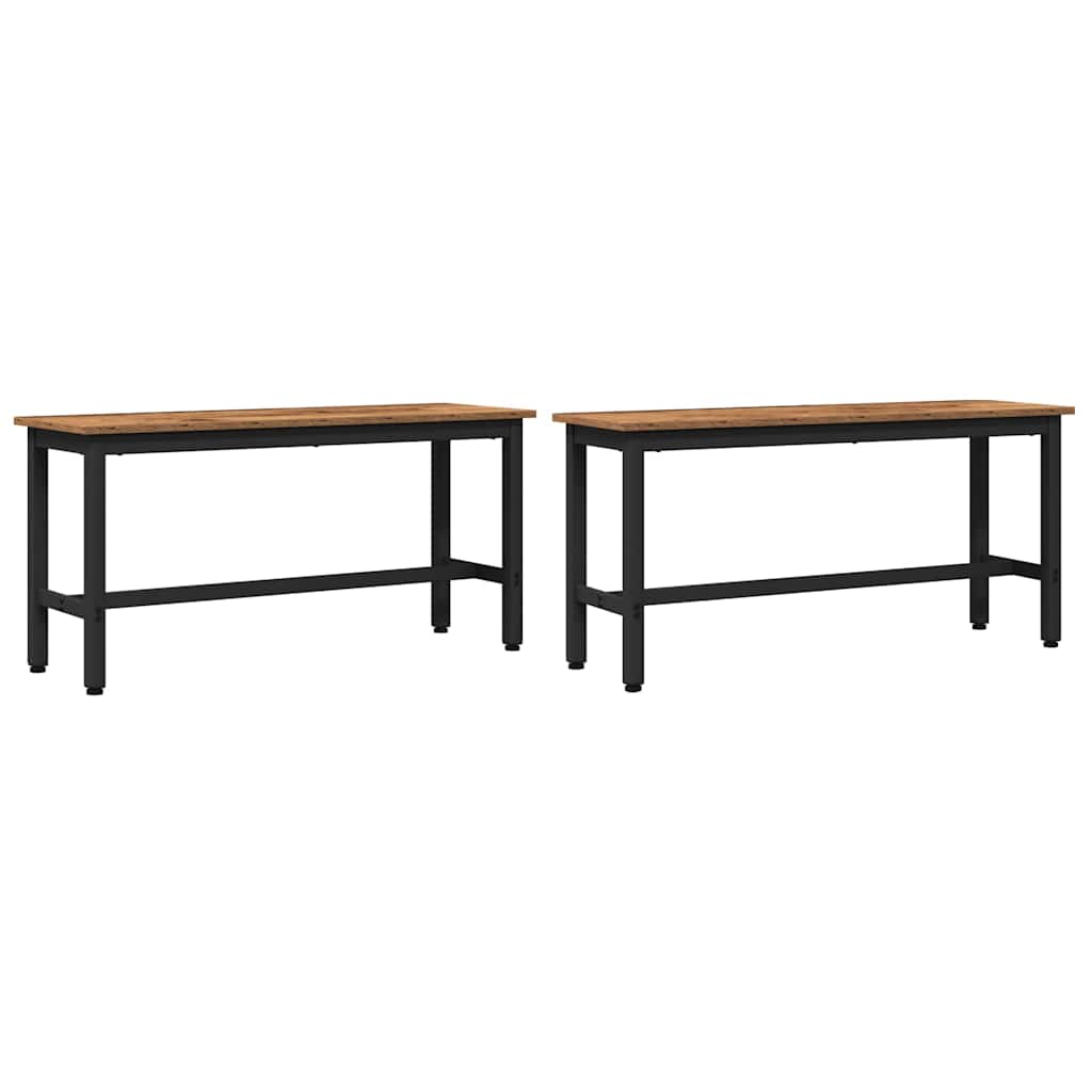 Spisebænk 2 pcs Gammelt træ 100 x 32,5 x 48,5 cm