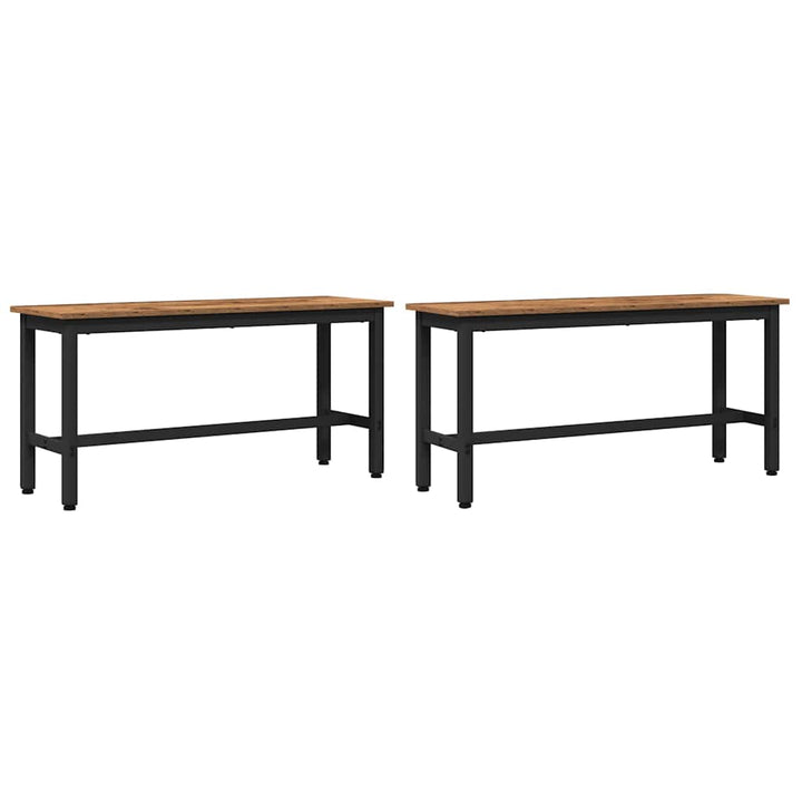 Spisebænk 2 pcs Gammelt træ 100 x 32,5 x 48,5 cm