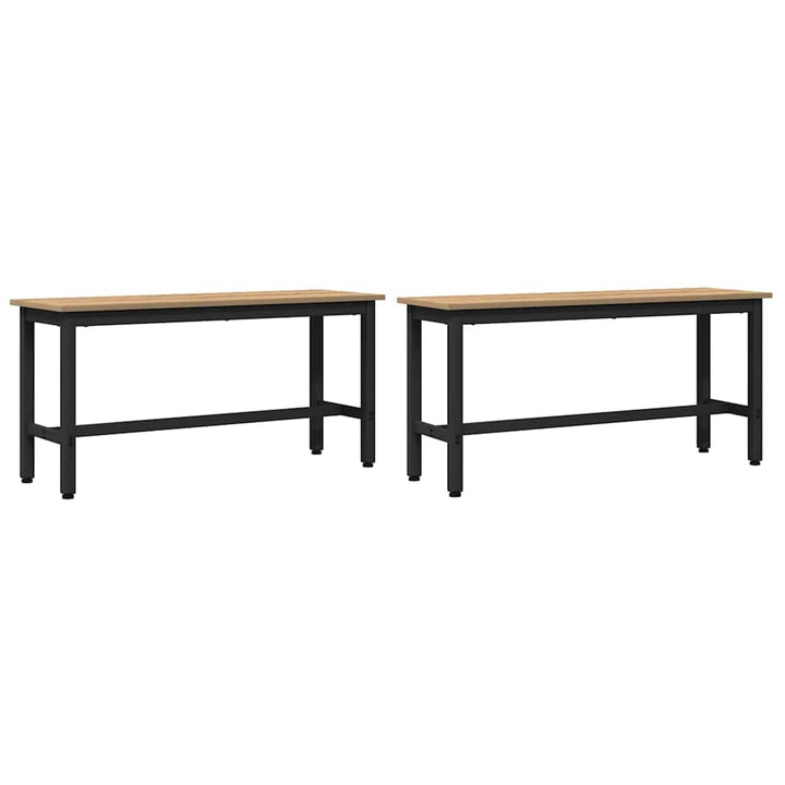 Spisebænk 100 x 32,5 x 48,5 cm 2 stk. Ingeniørtræ og stål