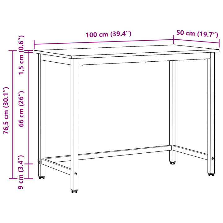 bord Artisan Egetræ Ingeniørtræ og stål 100 x 50 x 76,5 cm