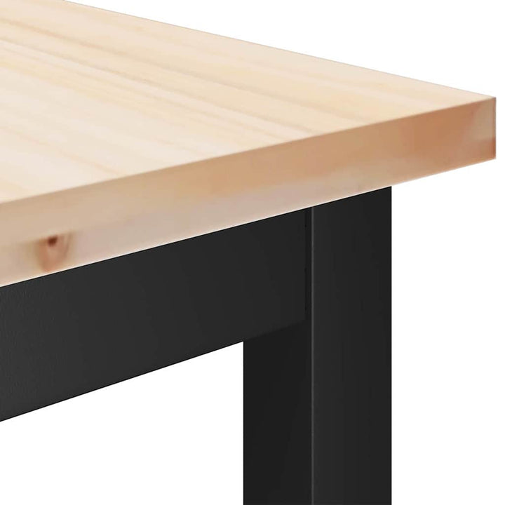 Spisebænk Naturfarvet 100 x 32,5 x 49 cm Massivt fyrretræ