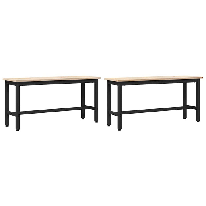 Spisebænke 2 pcs Naturfarvet 100 x 32,5 x 49 cm