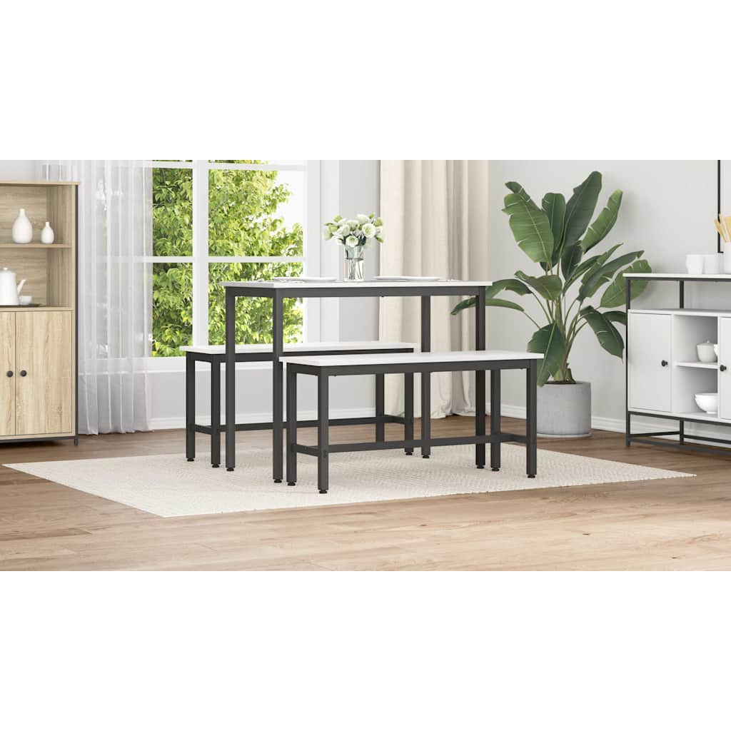 Spisebænk Hvid 100 x 32,5 x 49 cm Massivt fyrretræ