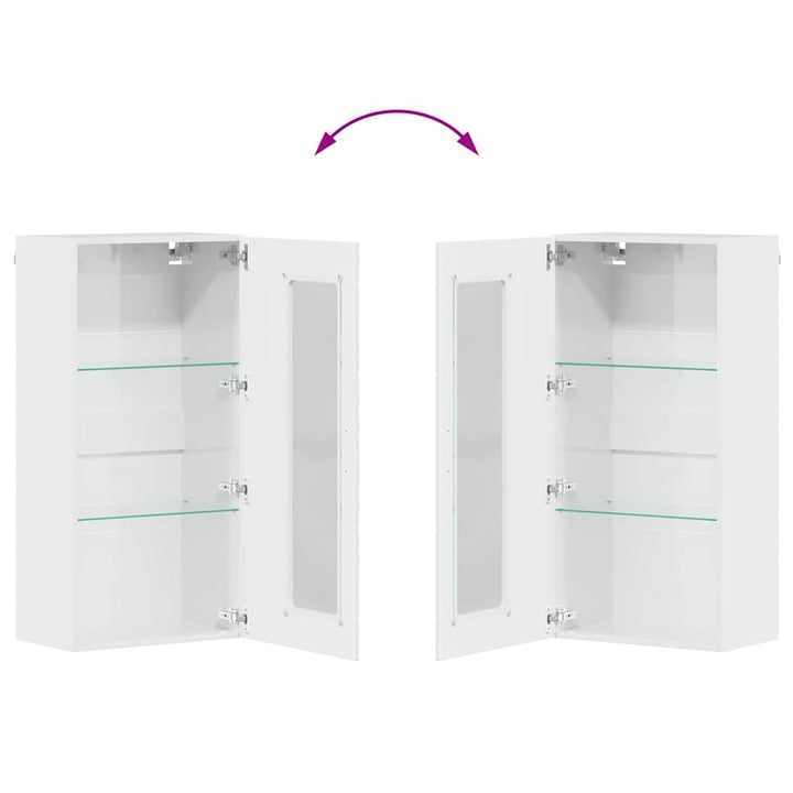 Træskab Høj gloss hvid 50 x 29 x 100 cm Konstrueret træ