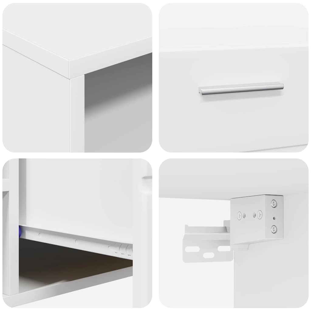 Træskab med skuffe Hvid 150 x 39 x 30 cm Konstrueret træ