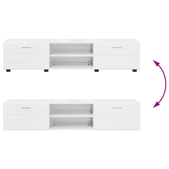 Træskab Høj gloss hvid 150 x 39 x 30 cm Konstrueret træ