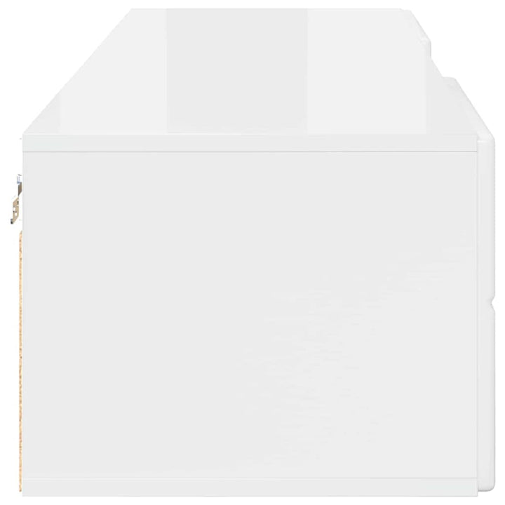 Træskab Høj gloss hvid 150 x 39 x 30 cm Konstrueret træ