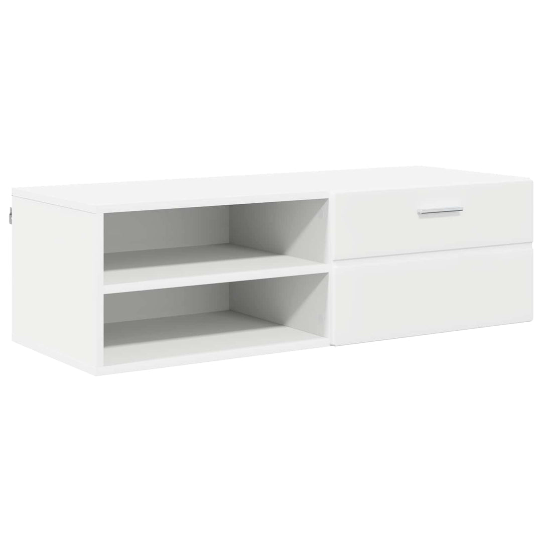 Træskab med skuffe Hvid 100,5 x 39 x 30 cm Konstrueret træ