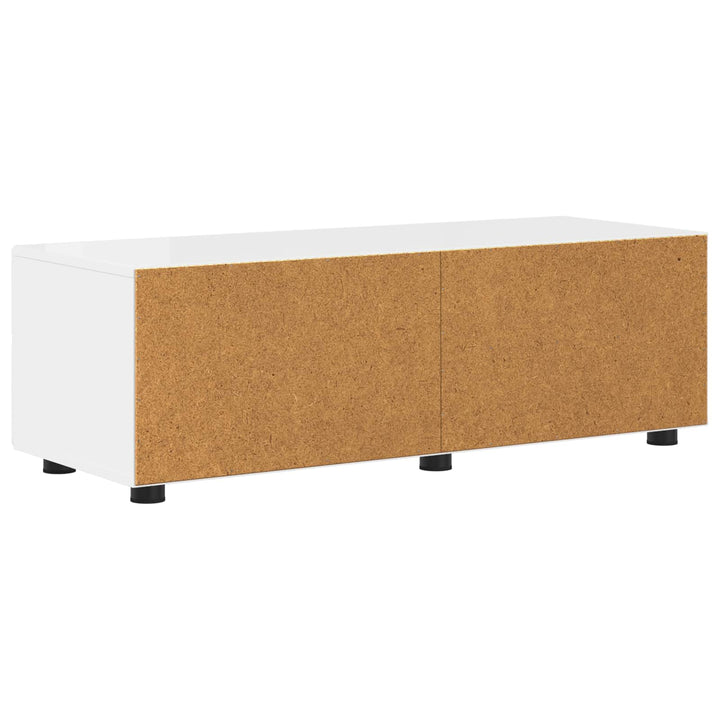 Træskab Høj gloss hvid 100,5 x 39 x 30 cm Konstrueret træ