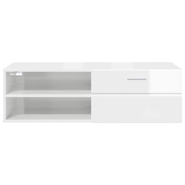 Træskab Høj gloss hvid 100,5 x 39 x 30 cm Konstrueret træ