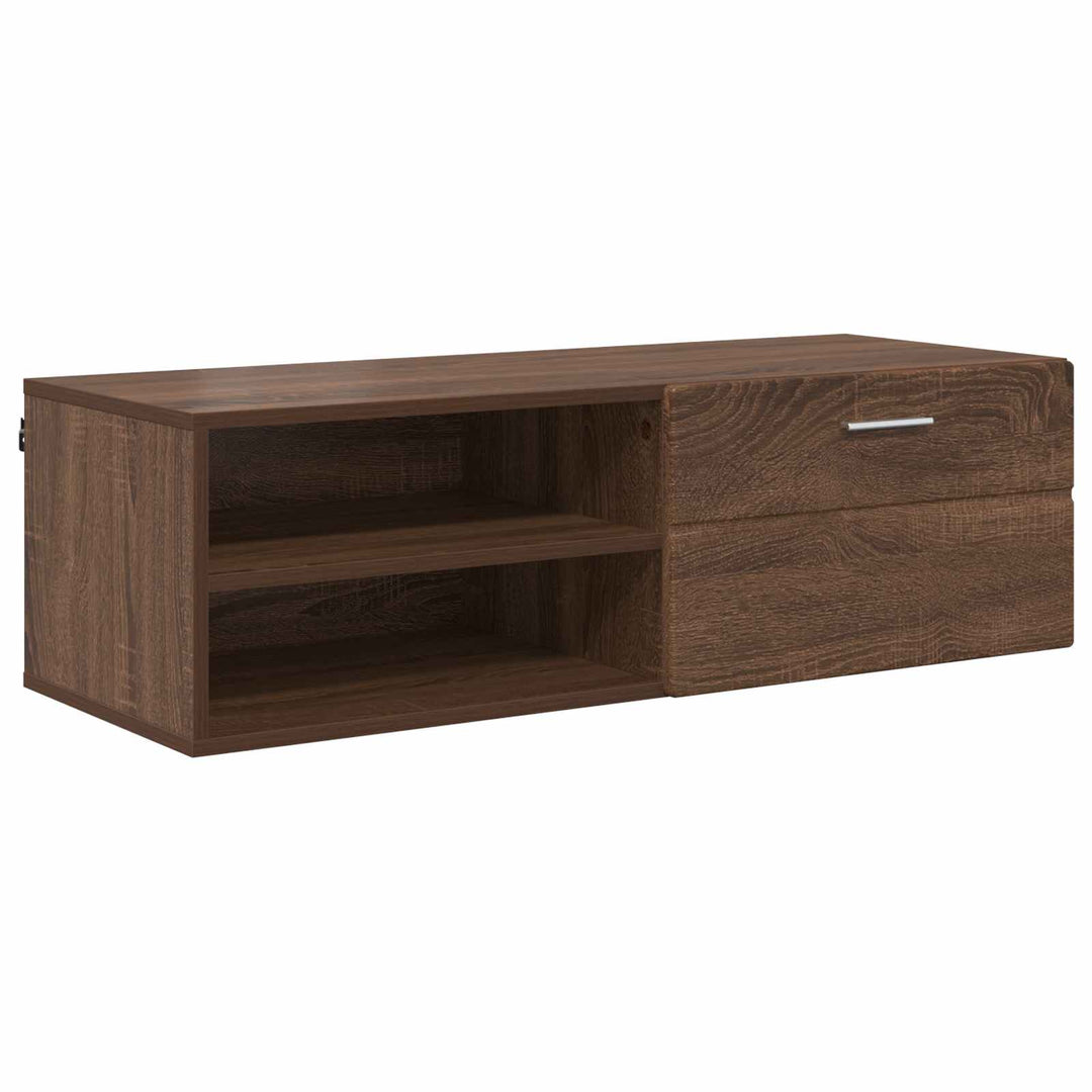 Træskab med skuffe Brun eg 100,5 x 39 x 30 cm Konstrueret træ