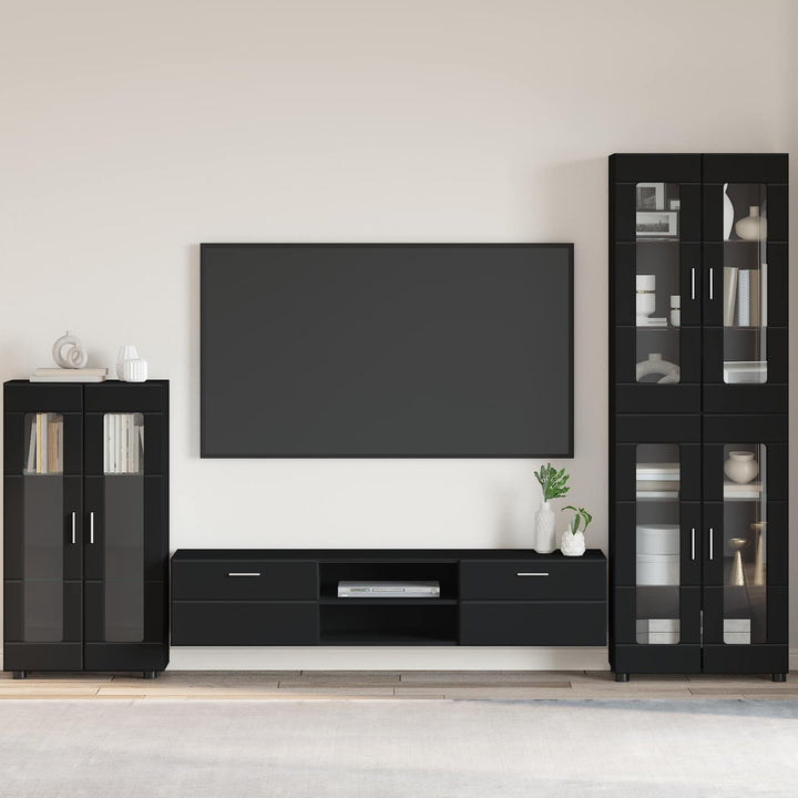 Sideboard FLORIN Sort 55,5 x 29 x 100 cm Konstrueret træ