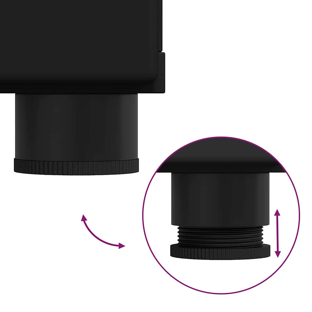 Sideboard FLORIN Sort 55,5 x 29 x 103 cm Konstrueret træ