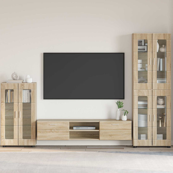 Sideboard FLORIN Sonoma eg 55,5 x 29 x 100 cm Konstrueret træ