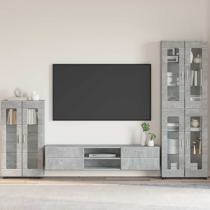 Sideboard FLORIN 55,5 x 29 x 100 cm Beton Grå Konstrueret træ