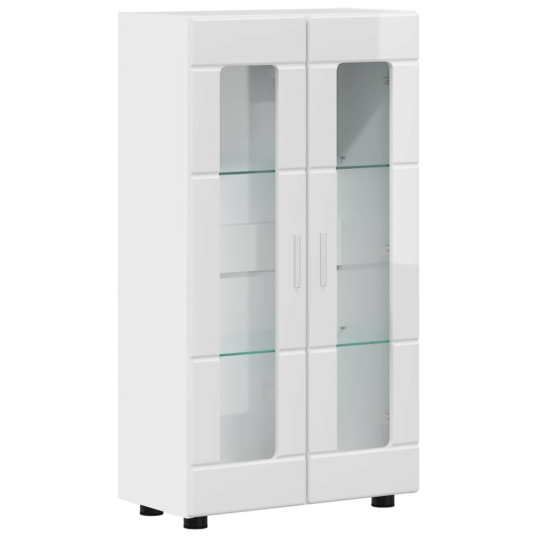 Sideboard med hylde FLORIN Høj gloss hvid 55,5 x 29 x 100 cm