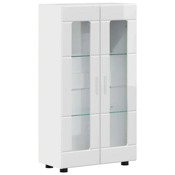 Sideboard med hylde FLORIN Høj gloss hvid 55,5 x 29 x 100 cm