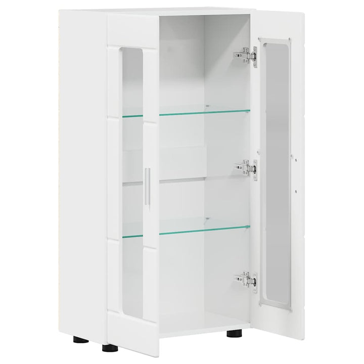 Sideboard med hylde FLORIN Høj gloss hvid 55,5 x 29 x 103 cm