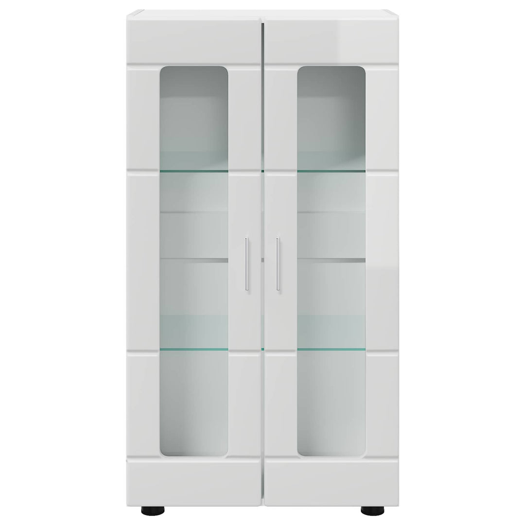 Sideboard med hylde FLORIN Høj gloss hvid 55,5 x 29 x 100 cm