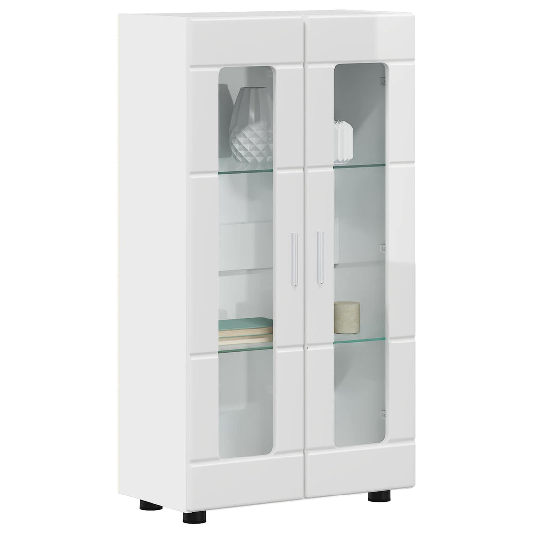 Sideboard med hylde FLORIN Høj gloss hvid 55,5 x 29 x 100 cm