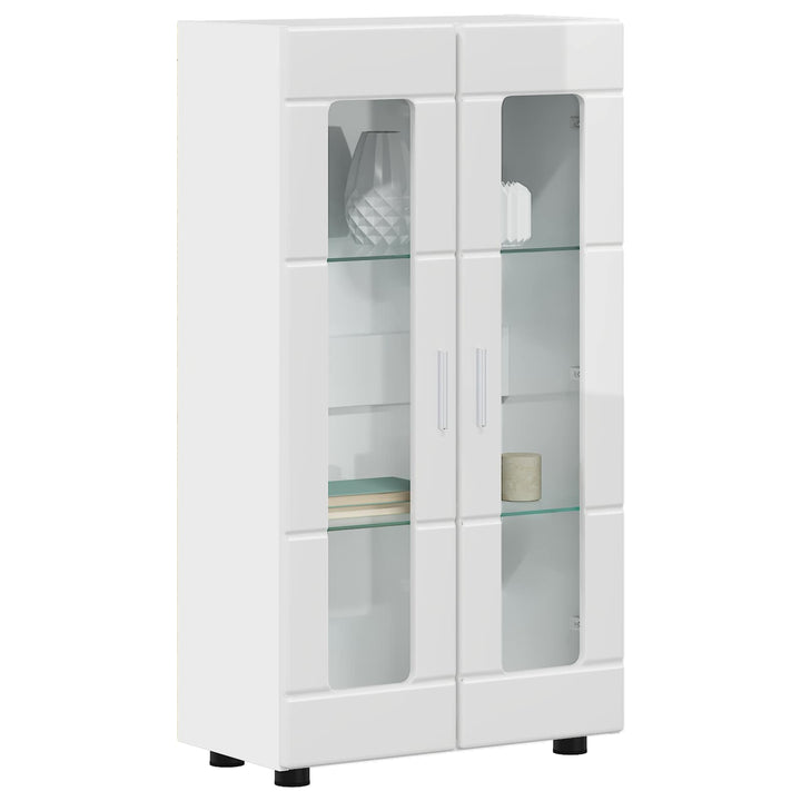 Sideboard med hylde FLORIN Høj gloss hvid 55,5 x 29 x 100 cm