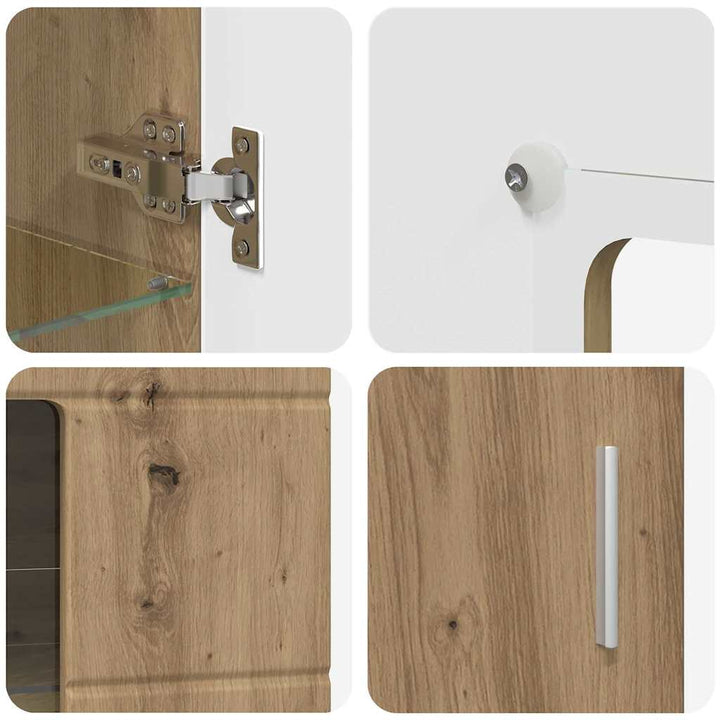 Sideboard med hylde FLORIN Artisan Egetræ 55,5 x 29 x 103 cm