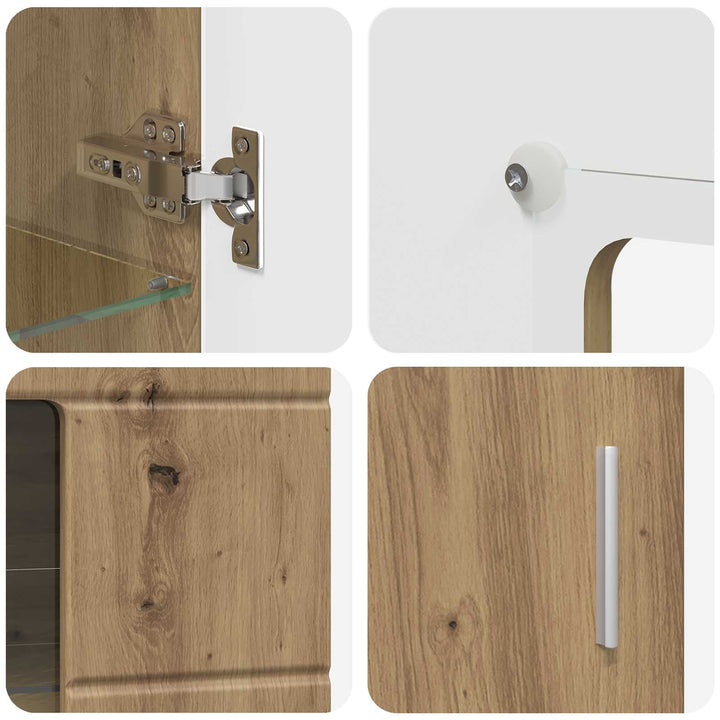 Sideboard med hylde FLORIN Artisan Egetræ 55,5 x 29 x 100 cm