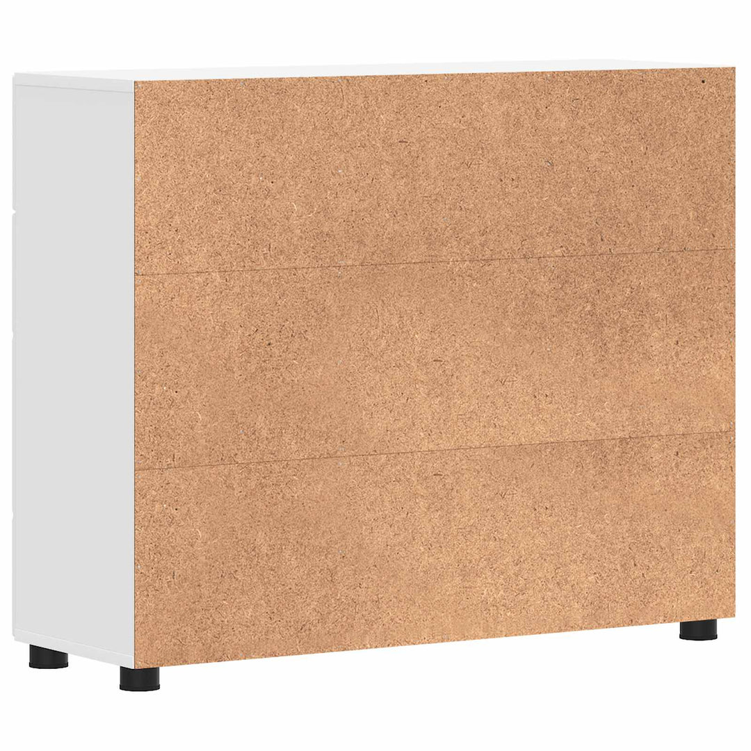 Træskab med skuffe Hvid 88,5 x 30,5 x 73 cm Konstrueret træ