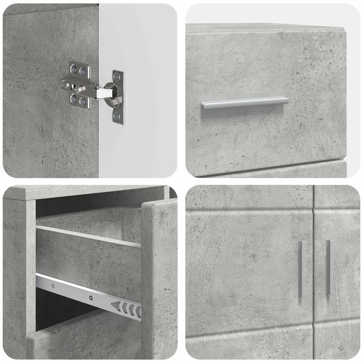 Træskab Beton Grå 88,5 x 30,5 x 73 cm Konstrueret træ