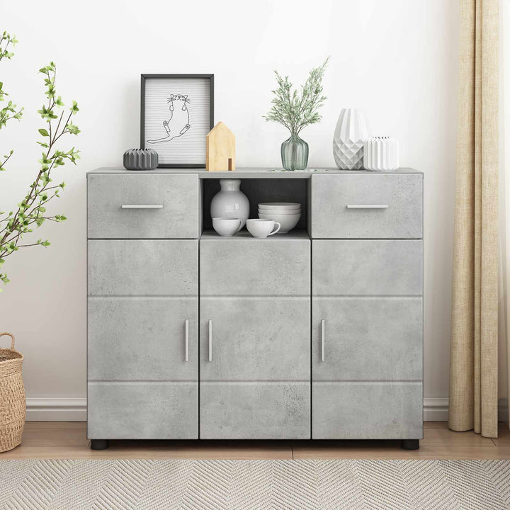Træskab Beton Grå 88,5 x 30,5 x 73 cm Konstrueret træ