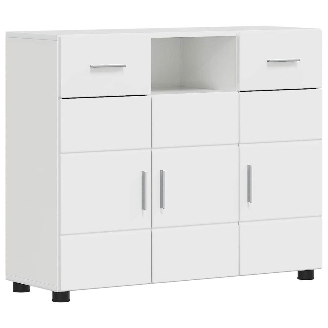 Træskab Høj gloss hvid 88,5 x 30,5 x 73 cm Konstrueret træ
