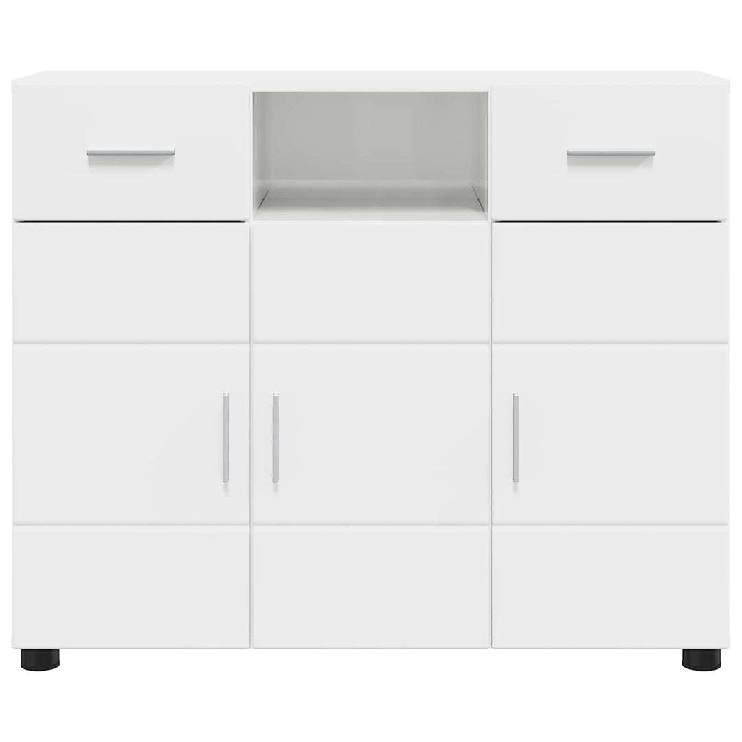 Træskab Høj gloss hvid 88,5 x 30,5 x 73 cm Konstrueret træ