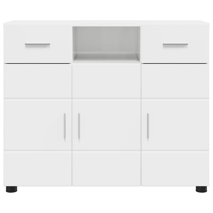 Træskab Høj gloss hvid 88,5 x 30,5 x 73 cm Konstrueret træ