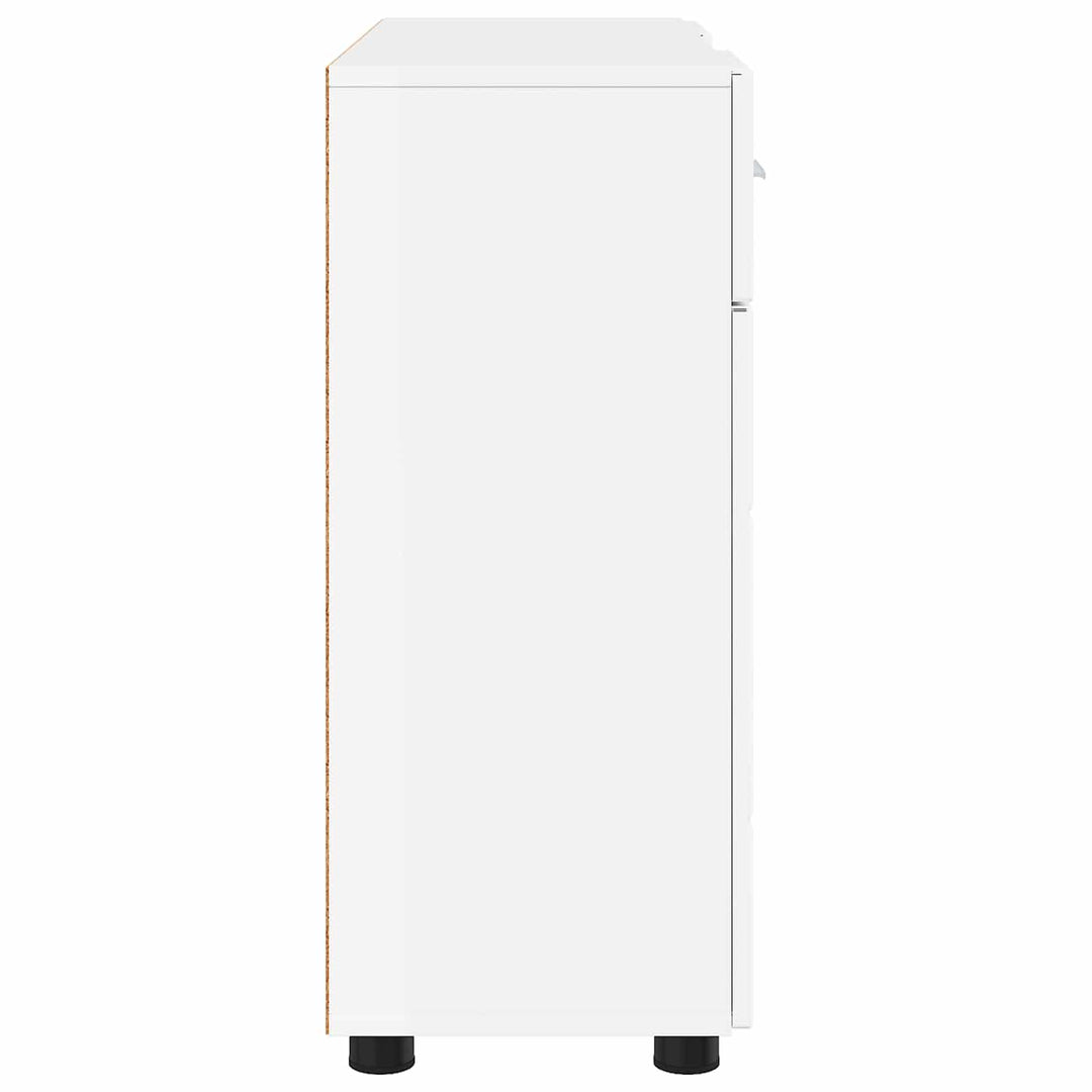 Træskab Høj gloss hvid 88,5 x 30,5 x 73 cm Konstrueret træ