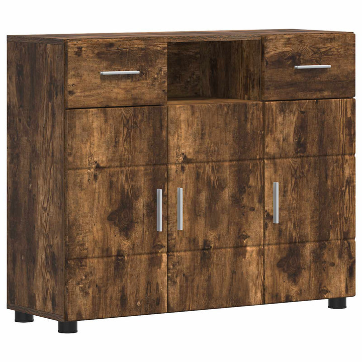 Træskab med skuffe Røget eg 88,5 x 30,5 x 73 cm Konstrueret træ