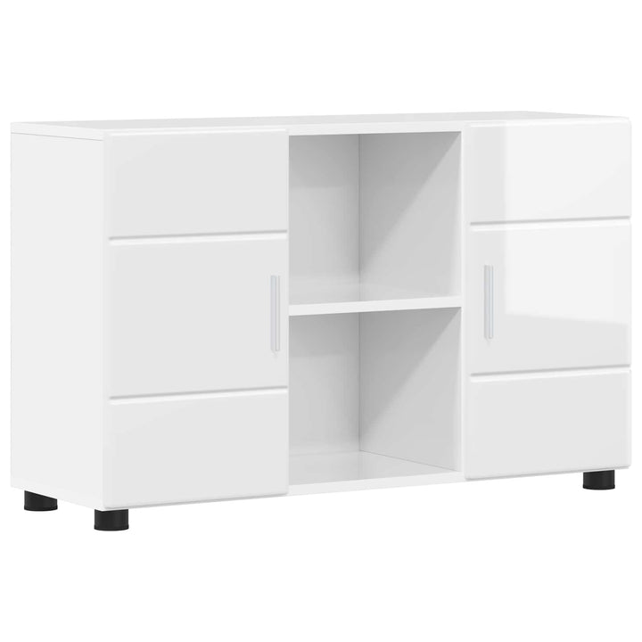 Sideboard med hylde FLORIN Høj gloss hvid 88,5 x 30,5 x 55,5 cm