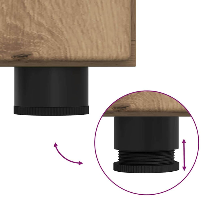 Sideboard med hylde FLORIN Artisan Egetræ 88,5 x 30,5 x 55,5 cm