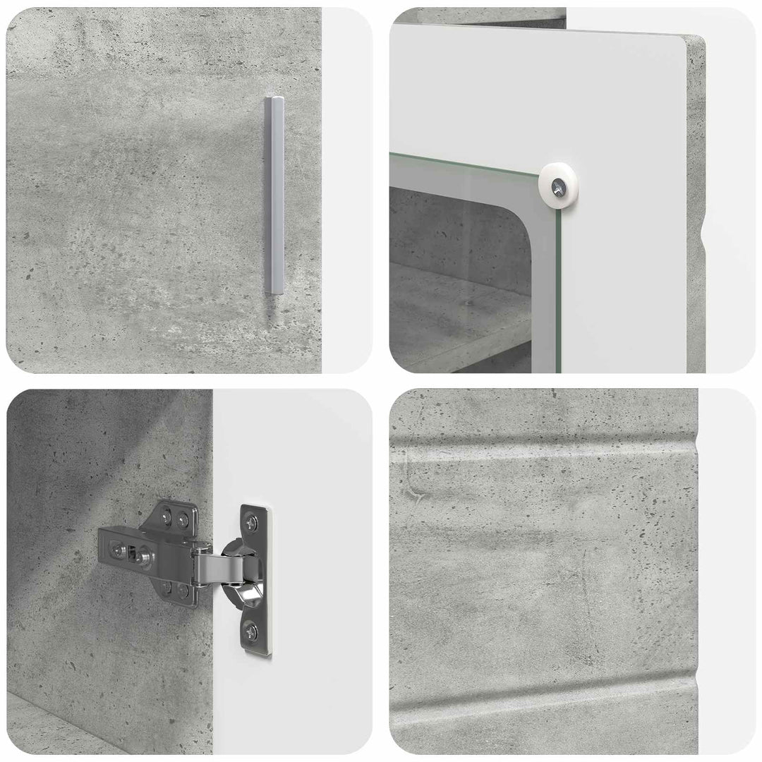 Træskab Beton Grå 88,5 x 30,5 x 73 cm Konstrueret træ