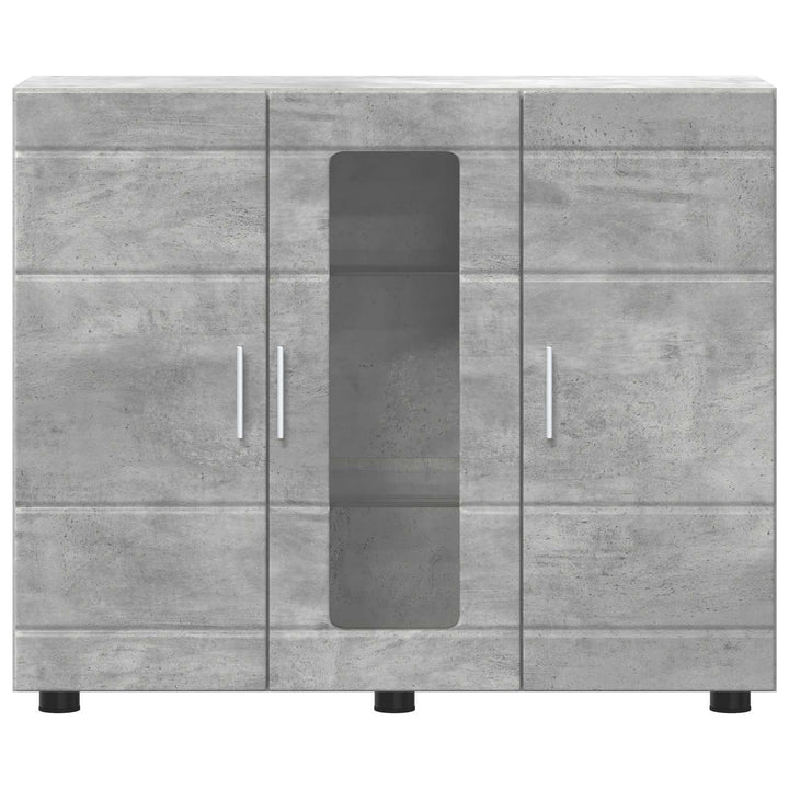 Træskab Beton Grå 88,5 x 30,5 x 73 cm Konstrueret træ