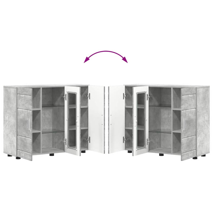 Træskab Beton Grå 88,5 x 30,5 x 73 cm Konstrueret træ