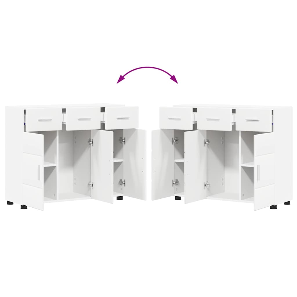 Sideboard FLORIN Hvid 88,5 x 30,5 x 73 cm Konstrueret træ