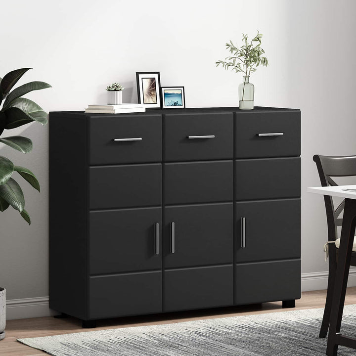 Sideboard FLORIN Sort 88,5 x 30,5 x 73 cm Konstrueret træ