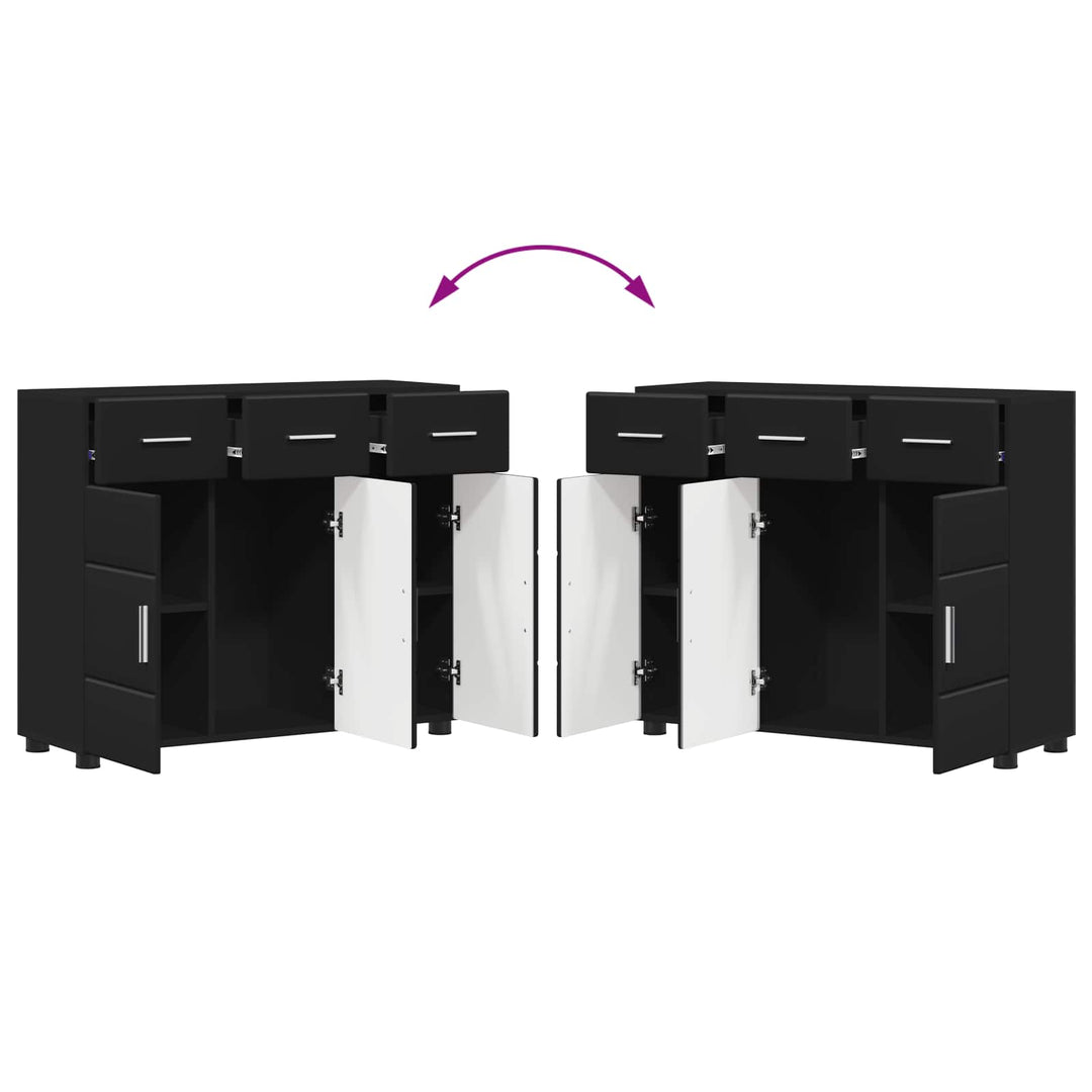 Sideboard FLORIN Sort 88,5 x 30,5 x 73 cm Konstrueret træ