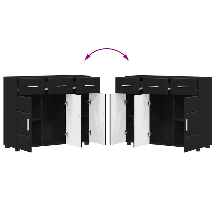 Sideboard FLORIN Sort 88,5 x 30,5 x 73 cm Konstrueret træ