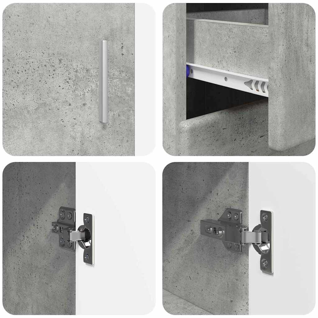 Sideboard FLORIN Beton Grå 88,5 x 30,5 x 73 cm Konstrueret træ