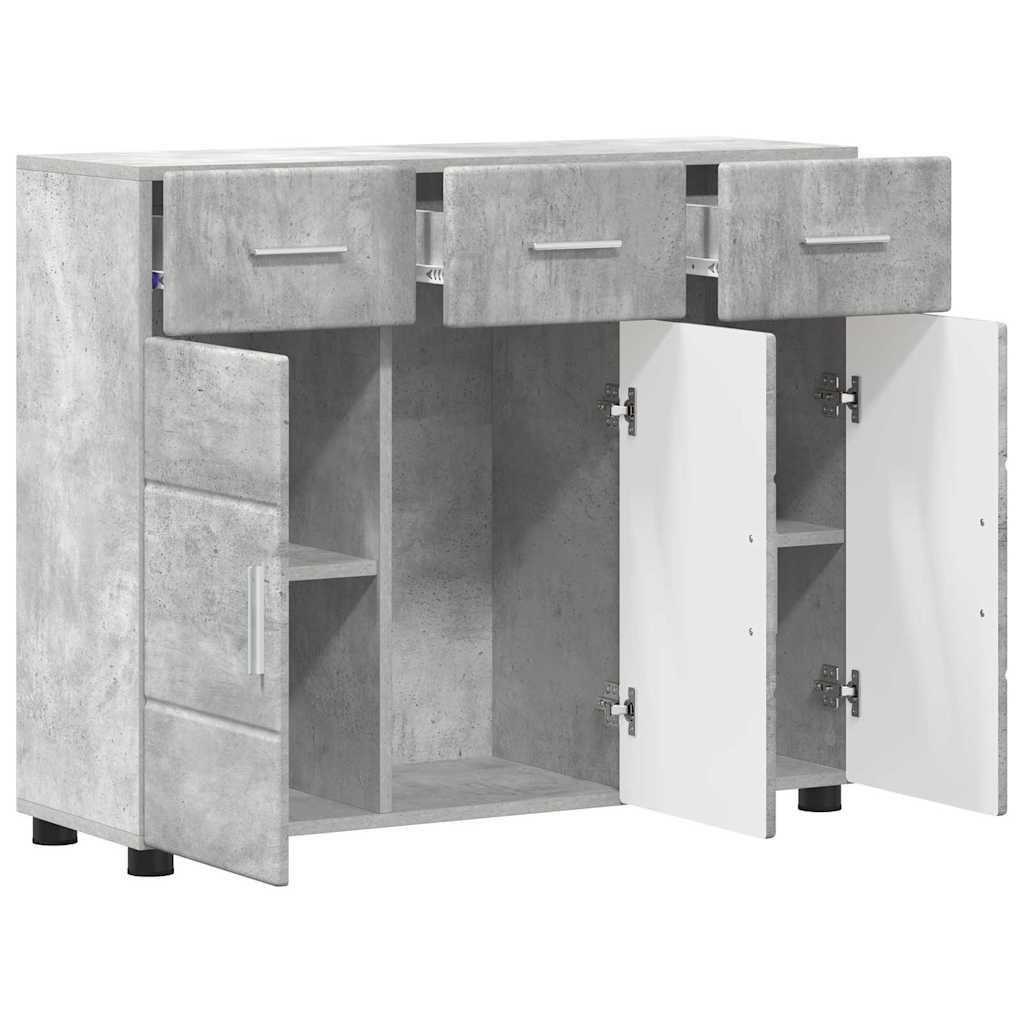 Sideboard FLORIN Beton Grå 88,5 x 30,5 x 73 cm Konstrueret træ
