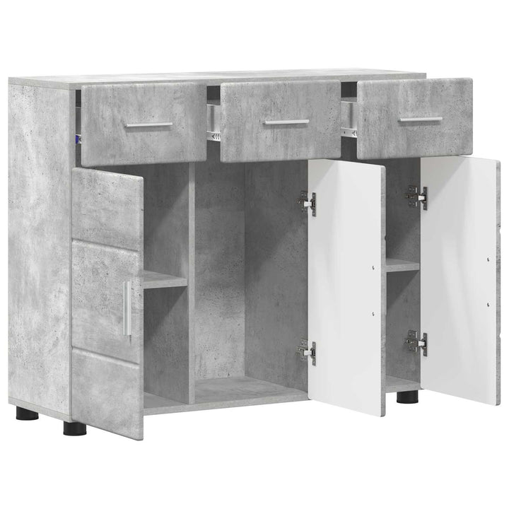 Sideboard FLORIN 88,5 x 30,5 x 73 cm Beton Grå Konstrueret træ